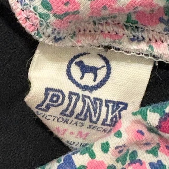 Y2K PINK Victoria’s Secret Floral Logo Fold Over Flare Yoga Pants - Picture 4 of 5